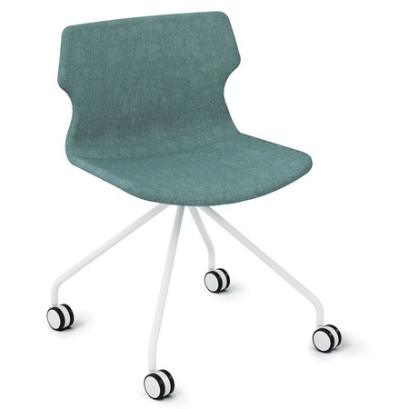 Officesource Allure Collection Modern Swivel Chair with White Metal Base 04AL2AMGSPFWHTL